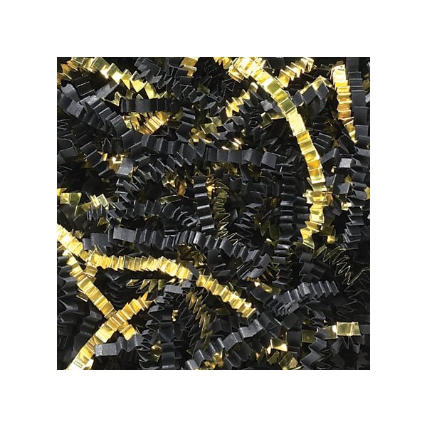 Bsc Preferred Black and Gold Metallic Blend Crinkle Paper - 10 lb. Box BUY00016833 - main